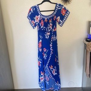 Floral blue dress. Size small. Barely worn.
